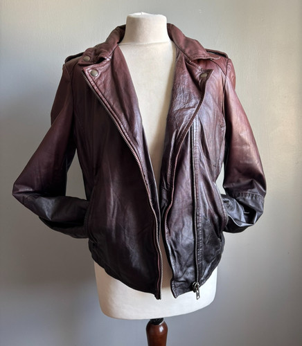 Muubaa rote leder biker jacke - leder,