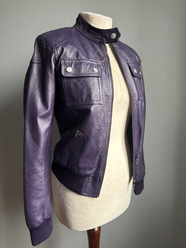 Next lila leder jacke biker - next,