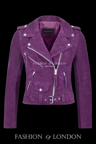 Brando damen lederjacke lila - brando,