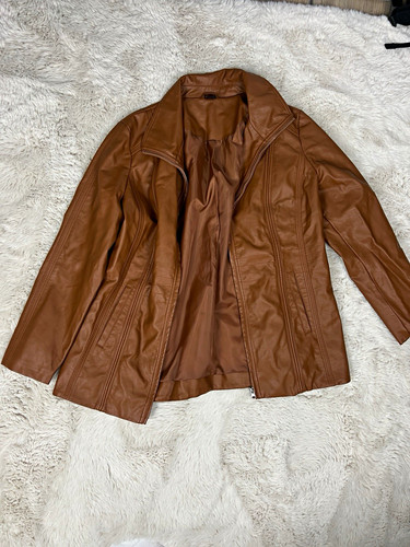 Damen lederjacke braun - lederjacke, gr.